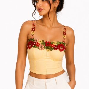 Rosalie Corset Top in Butter Yellow