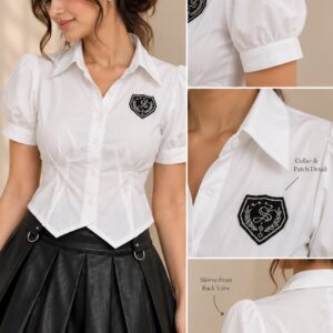 Noir Bow Leather Skirt Co-ord - Image 2