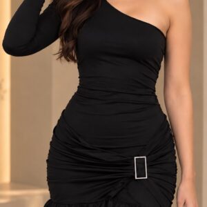 Ruffle Bodycon One Shoulder Mini - Image 3