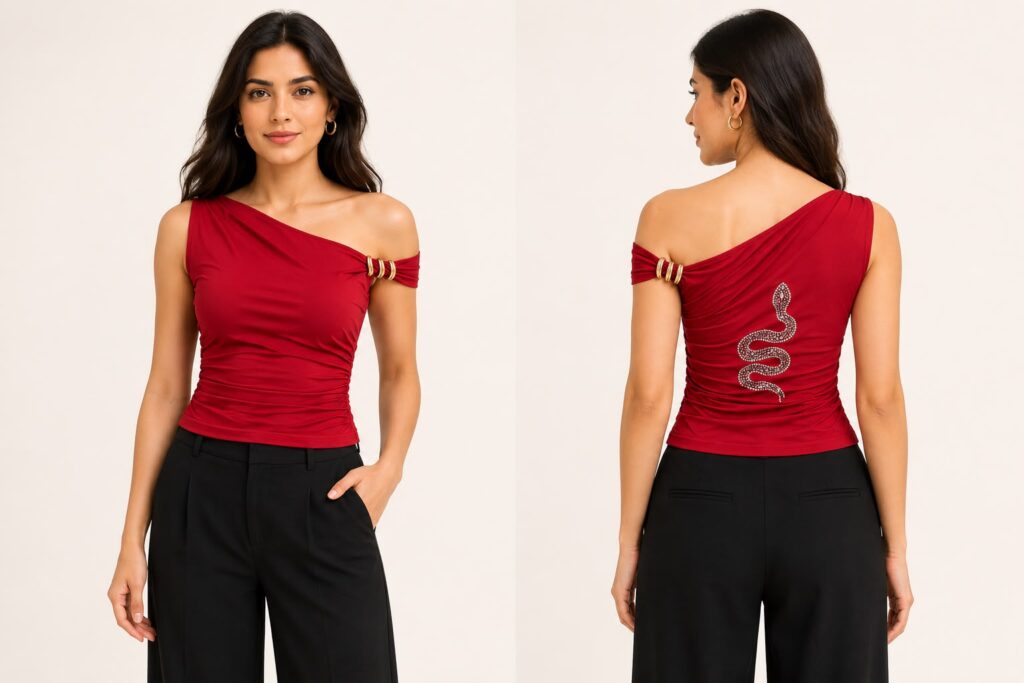 Serpentine One Shoulder Top