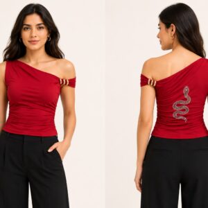 Serpentine One Shoulder Top - Image 2
