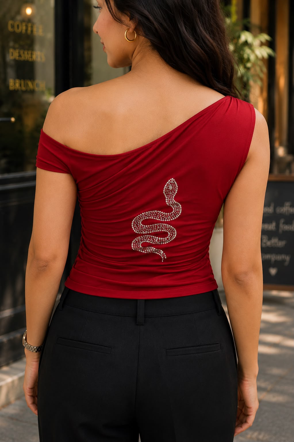 Serpentine One Shoulder Top - Image 4