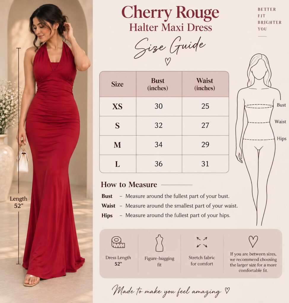 Cherry Rouge Halter Maxi Dress