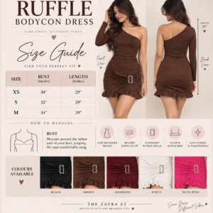 Ruffle Bodycon One Shoulder Mini - Image 17