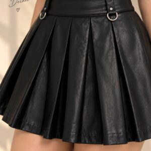 Noir Bow Leather Skirt Co-ord - Image 6
