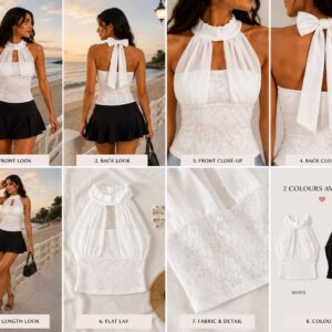 The Celeste Lace Halter Top - Image 7