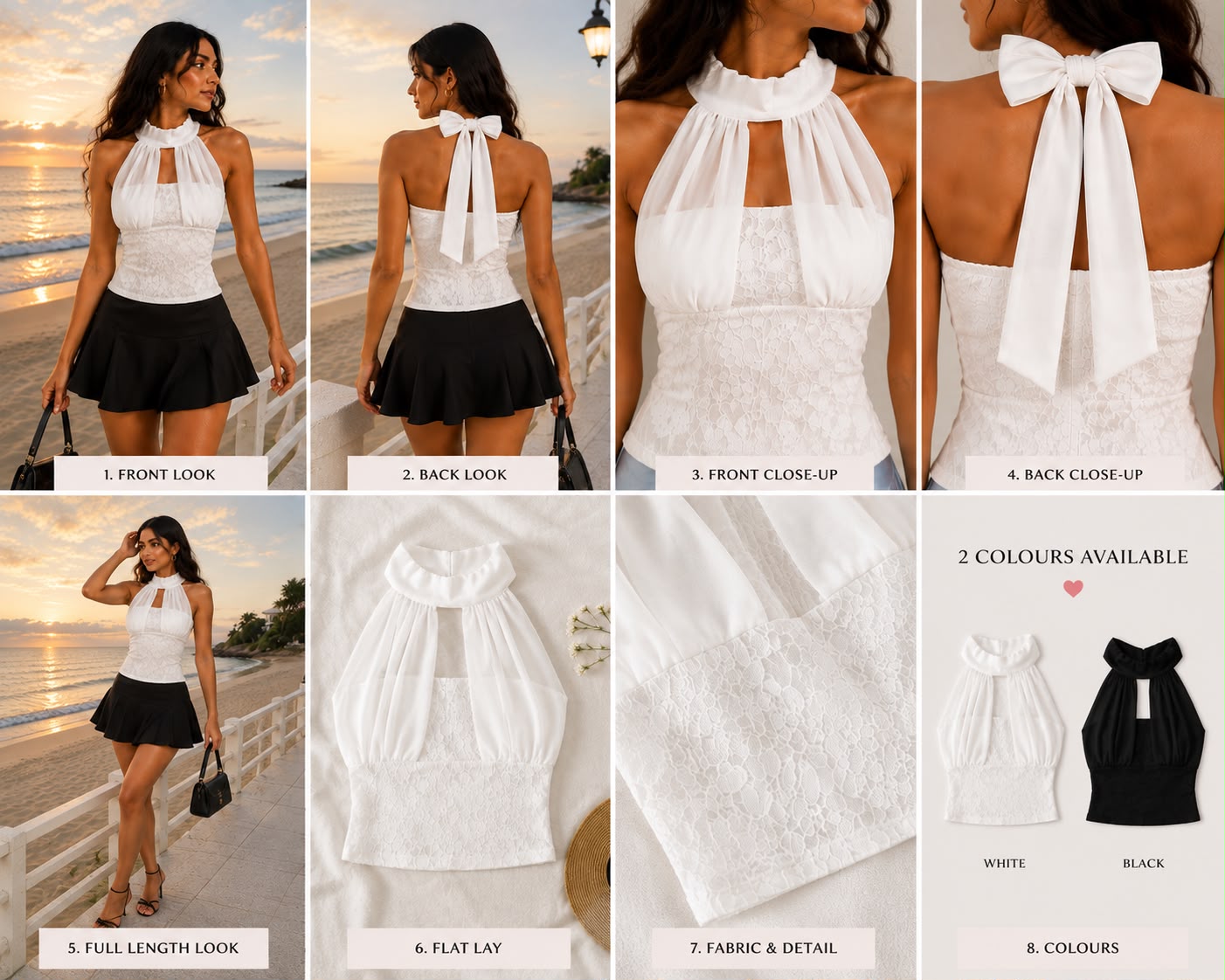 The Celeste Lace Halter Top - Image 7