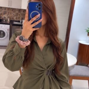 Olivia Belted Wrap Shirt - Image 1