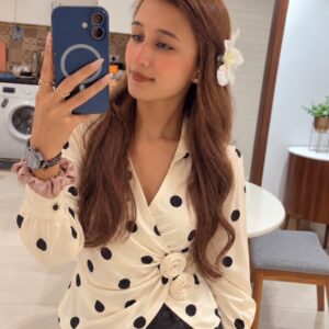 Polka Wrap Rose Shirt - Image 3