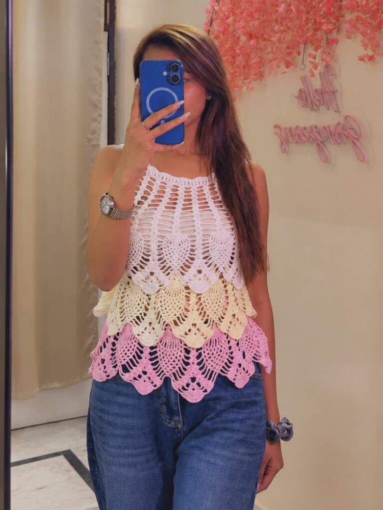 Tricolor Crochet Top