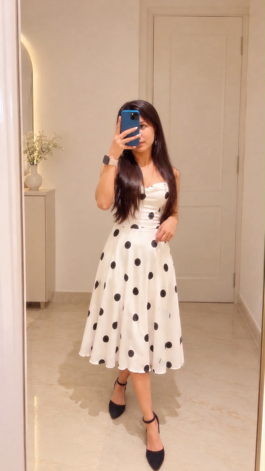 Polka Delia Midi Dress - Image 1