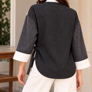 FLEUR TIE-UP COTTON LINEN SHIRT - Image 4