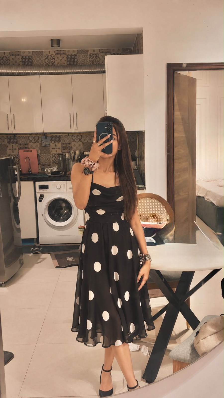 Polka Delia Midi Dress - Image 2
