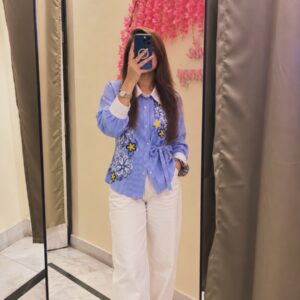 FLEUR TIE-UP COTTON LINEN SHIRT - Image 5