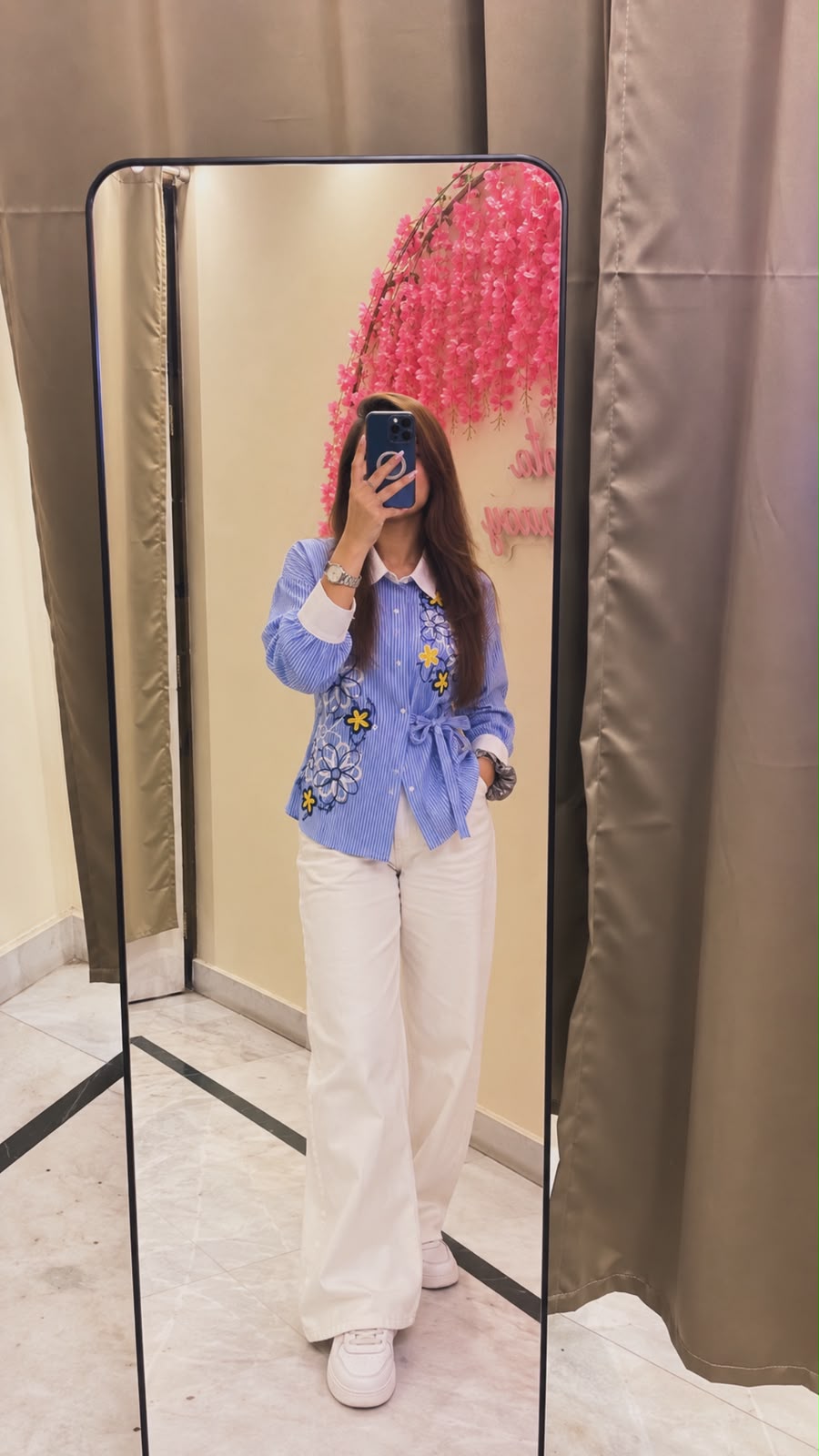 FLEUR TIE-UP COTTON LINEN SHIRT - Image 5