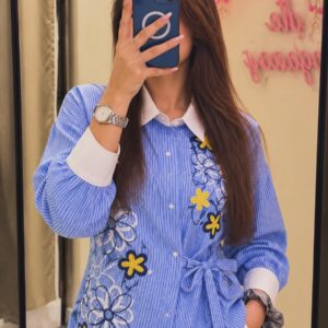 FLEUR TIE-UP COTTON LINEN SHIRT - Image 3