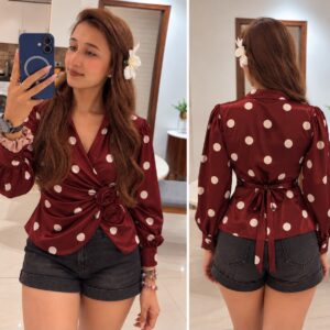 Polka Wrap Rose Shirt - Image 5